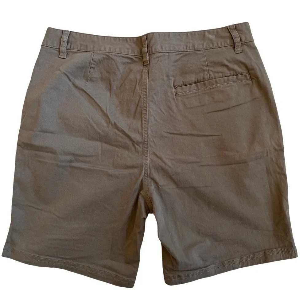 Lost Enterprise Mens Chino Walk Shorts Olive Brown Stretch Cotton Size 32